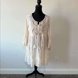 ANISA BEAUTIFUL HAND MADE DRESS SIZE M/L BOHEMIAN, SEQUIN BEADED MADE IN INDIA